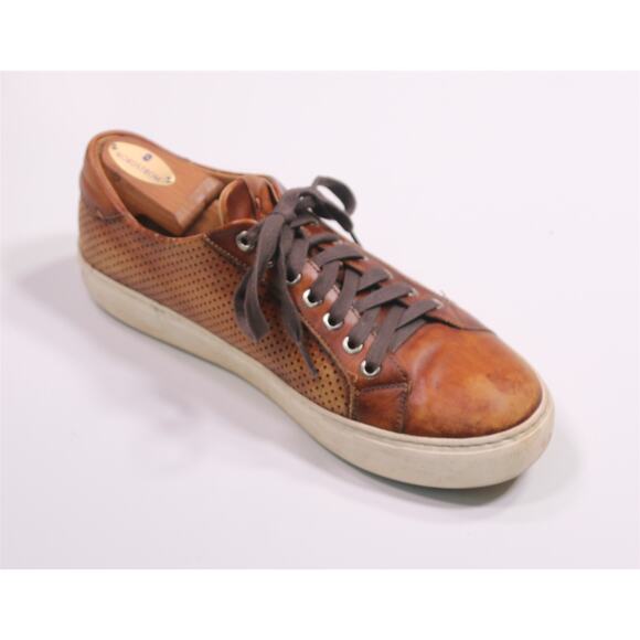 Magnanni Brown Perforated Low Top Leather Sneakers Men's US 8.5 M - Picture 7 of 10